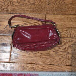 Coach cherry red patent mini bag